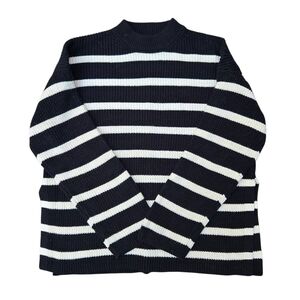 H&M Black & White Striped Knit Sweater